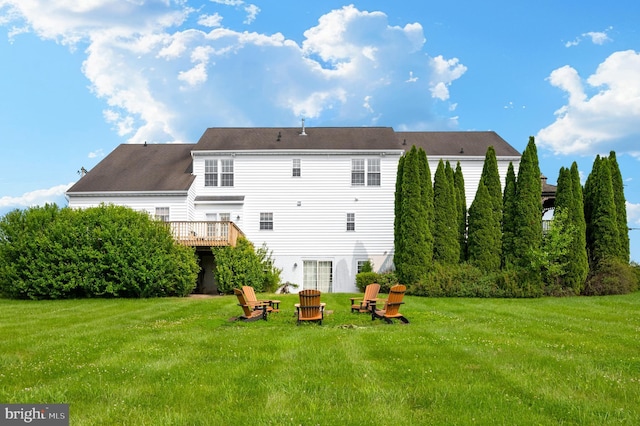 1280 Saint Michaels Rd, Mount Airy, MD 21771 - back of house with a lawn and a wooden deck