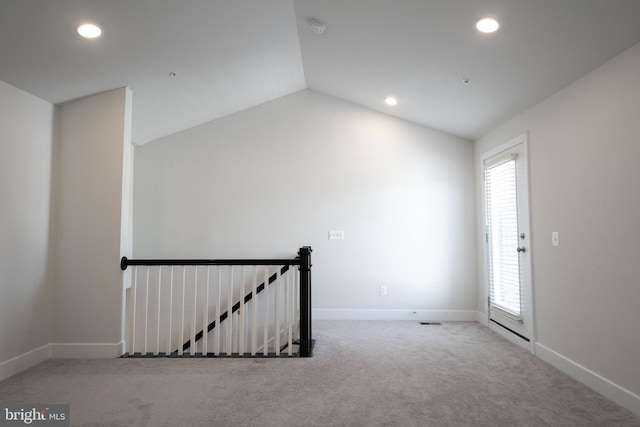 194 Green Poplar Loop, Clarksburg, MD 20871 - carpeted spare room featuring recessed lighting, baseboards, vaulted ceiling, and a smoke detector