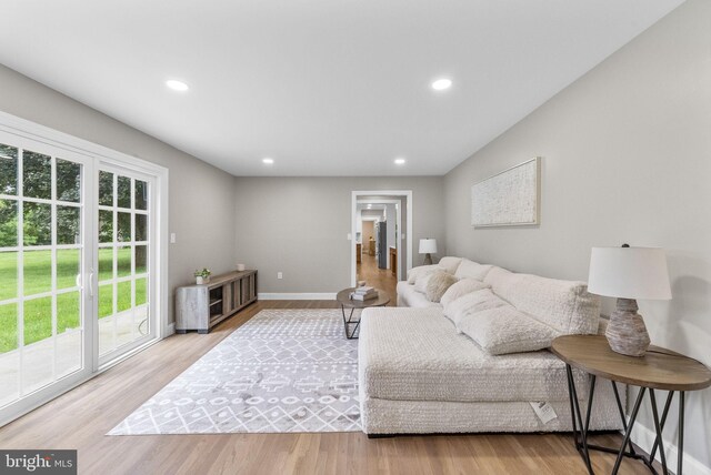20 Hathaway Dr, Princeton Junction, NJ 08550 - living area with wood finished floors, recessed lighting, and baseboards