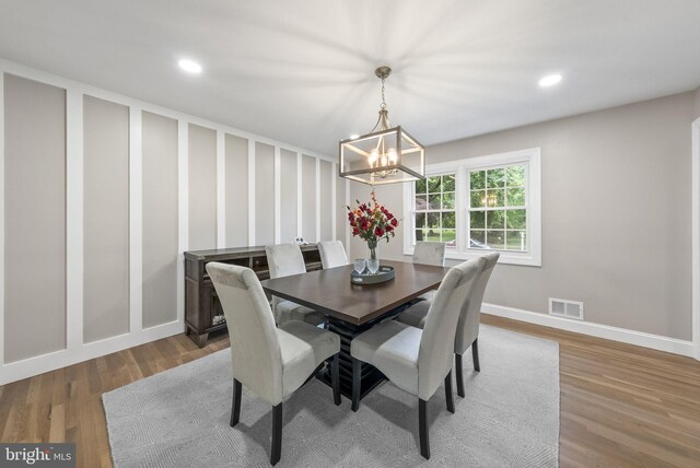 20 Hathaway Dr, Princeton Junction, NJ 08550 - dining area featuring a chandelier, wood finished floors, baseboards, and recessed lighting