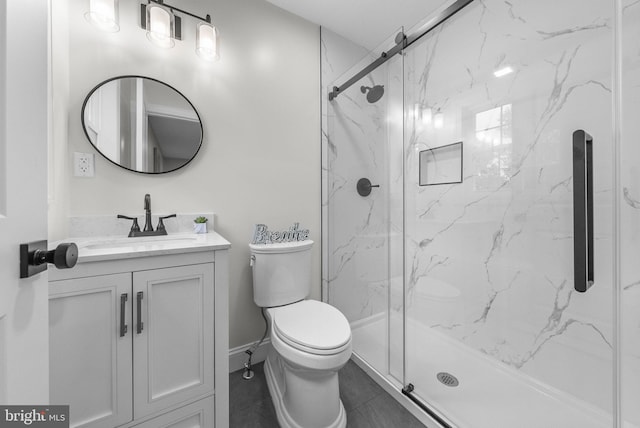 20 Hathaway Dr, Princeton Junction, NJ 08550 - full bath featuring a marble finish shower, vanity, and toilet