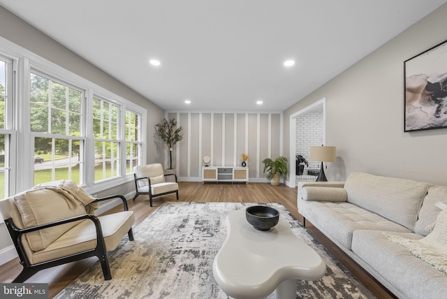 20 Hathaway Dr, Princeton Junction, NJ 08550 - living room with recessed lighting, wood finished floors, and baseboards