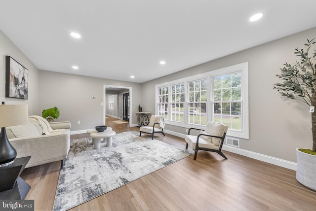 20 Hathaway Dr, Princeton Junction, NJ 08550 - living room with wood finished floors, baseboards, and recessed lighting