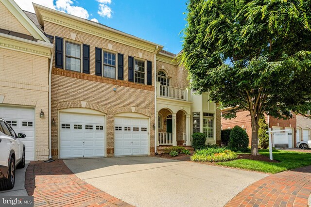 12723 Lady Somerset Ln, Fairfax, VA 22033 - view of front of house featuring concrete driveway, brick siding, and a garage