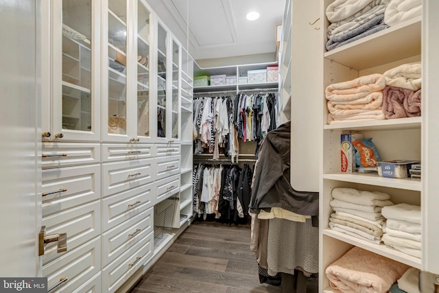 12723 Lady Somerset Ln, Fairfax, VA 22033 - walk in closet featuring dark wood-type flooring