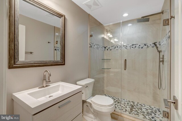 12723 Lady Somerset Ln, Fairfax, VA 22033 - full bath with toilet, vanity, and a stall shower
