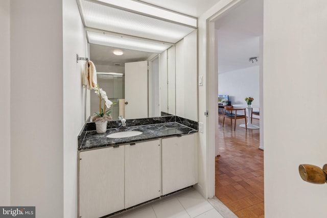 2510 Virginia Ave NW Unit 2Bn, Washington, DC 20037 - bathroom with vanity and a shower with door