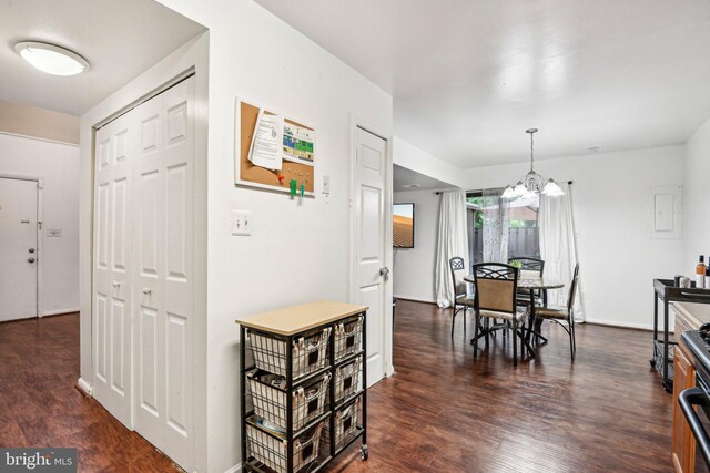 28 Cable Hollow Way Unit 47-3, Upper Marlboro, MD 20774 - dining room featuring a chandelier and dark wood-type flooring