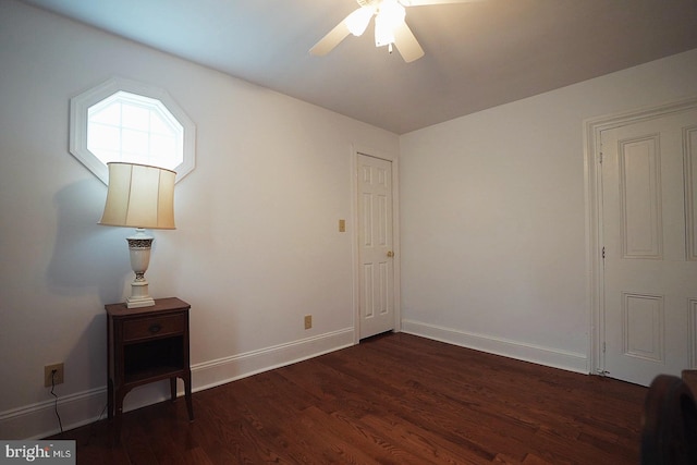 663 Tomlin Station Rd, Mullica Hill, NJ 08062 - unfurnished room with a ceiling fan, dark wood-type flooring, and baseboards