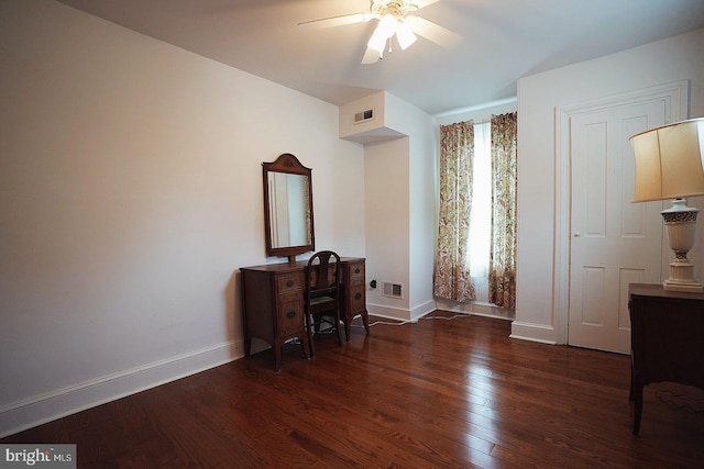 663 Tomlin Station Rd, Mullica Hill, NJ 08062 - office space with wood finished floors, baseboards, and ceiling fan