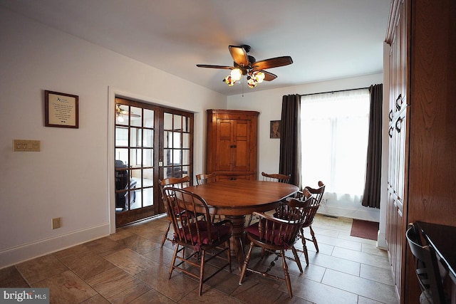 663 Tomlin Station Rd, Mullica Hill, NJ 08062 - dining room featuring baseboards and a ceiling fan