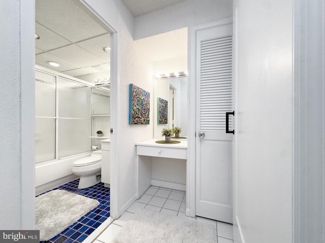 5200 Boardwalk, Ventnor City, NJ 08406 - full bath featuring toilet, tile patterned flooring, enclosed tub / shower combo, and baseboards