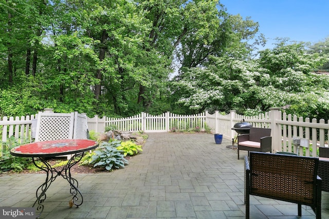 view of patio / terrace with fence