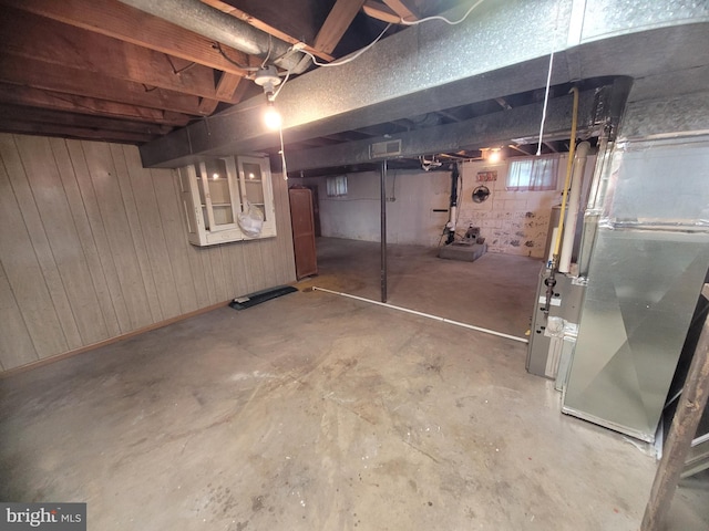 155 Hyndman Rd, Hyndman, PA 15545 - basement with wood walls and heating unit