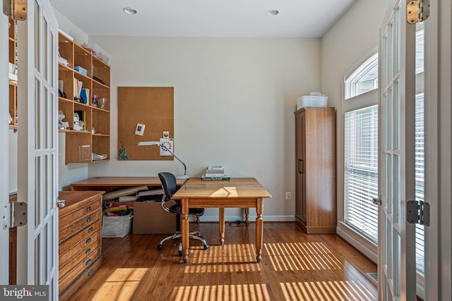 31027 Scissorbill Rd, Ocean View, DE 19970 - home office with wood finished floors, recessed lighting, and baseboards
