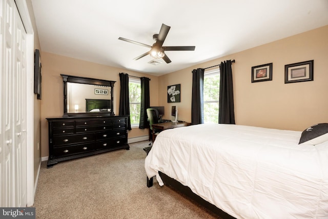 305 Gunhart Rd, Mohnton, PA 19540 - carpeted bedroom featuring ceiling fan, baseboards, and a baseboard heating unit