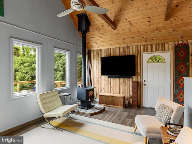 171 Honeymoon Hollow Rd, Lost City, WV 26810 - sunroom / solarium with a wood stove and plenty of natural light