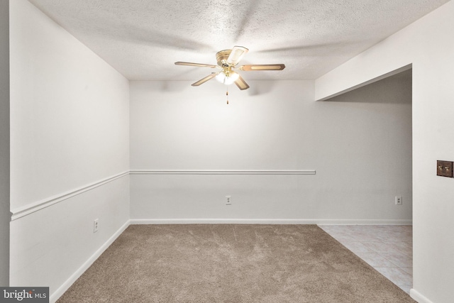 2007 Magnolia Woods Ct Unit B, Edgewood, MD 21040 - carpeted empty room with a ceiling fan, a textured ceiling, and tile patterned floors