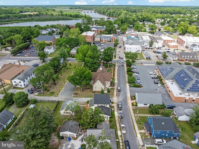 108 S 2nd St, Denton, MD 21629 - aerial view of property and surrounding area with a large body of water and nearby suburban area