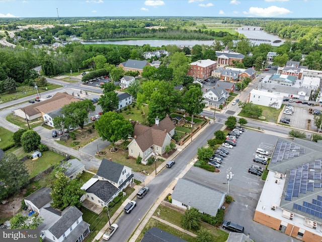 108 S 2nd St, Denton, MD 21629 - aerial overview of property's location with a large body of water