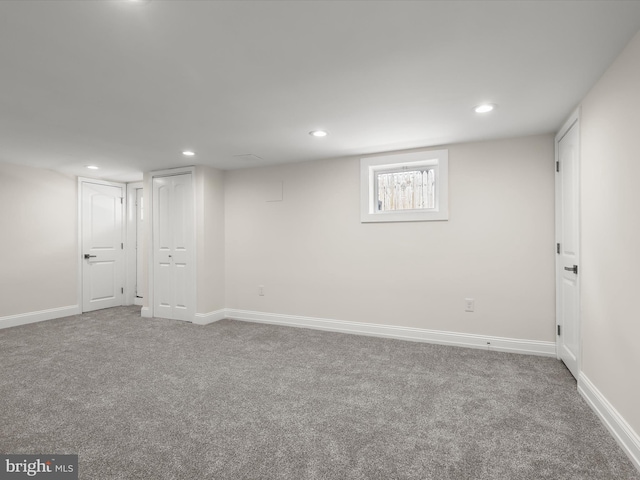 2912 Shirey Ave, Baltimore, MD 21214 - basement with carpet flooring, baseboards, and recessed lighting