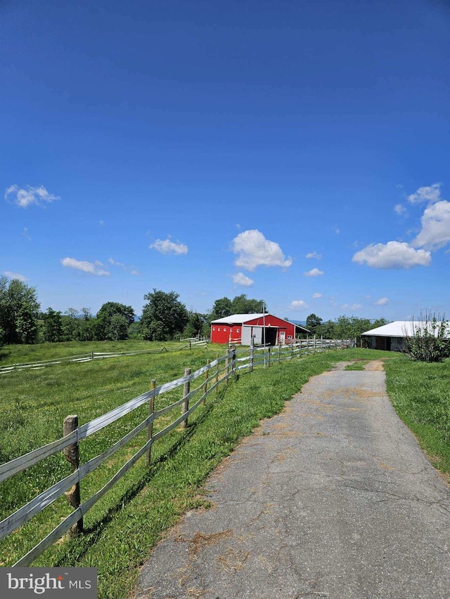 10110 Old Liberty Rd, Frederick, MD 21701 - view of asphalt driveway with a rural view and an outbuilding