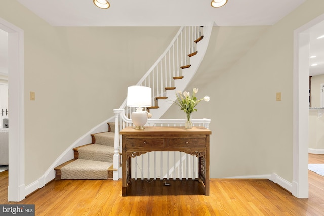 1802 24th St S, Arlington, VA 22202 - stairway featuring wood finished floors and recessed lighting