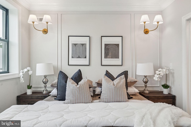826 Tasker St, Philadelphia, PA 19148 - bedroom featuring ornamental molding and wood finished floors