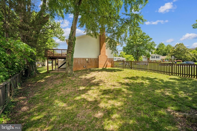 8818 Olympia Fields Ln, Vienna, VA 22182 - view of yard featuring a wooden deck