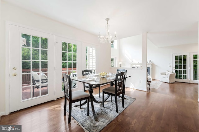 6808 Canal Bridge Ct, Potomac, MD 20854 - dining area featuring a chandelier and wood finished floors