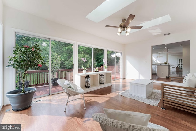 6808 Canal Bridge Ct, Potomac, MD 20854 - sunroom with a skylight and wood finished floors