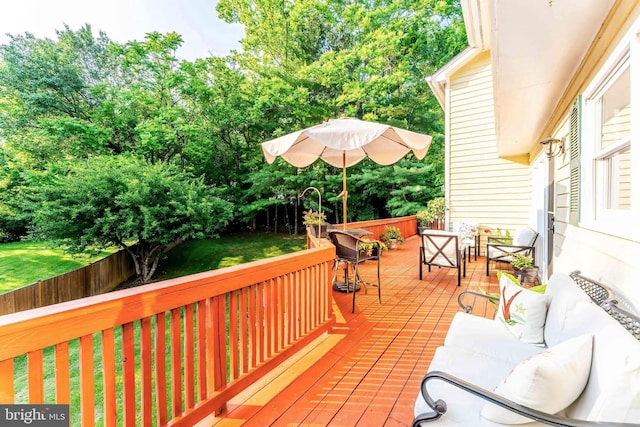 6808 Canal Bridge Ct, Potomac, MD 20854 - deck featuring an outdoor hangout area