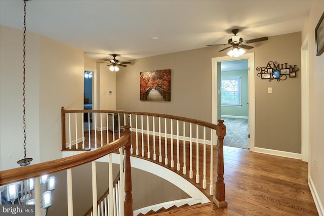1715 Mountain View Rd, Harrisburg, PA 17110 - corridor with an upstairs landing, wood finished floors, and baseboards
