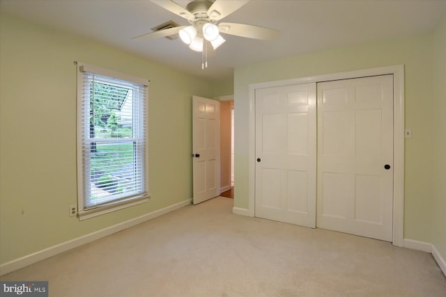 1715 Mountain View Rd, Harrisburg, PA 17110 - unfurnished bedroom featuring light carpet, baseboards, a closet, and a ceiling fan