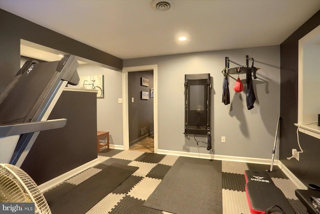 1715 Mountain View Rd, Harrisburg, PA 17110 - exercise area featuring baseboards and recessed lighting