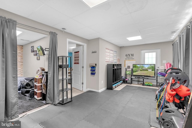 463 Bronco Trl, Lusby, MD 20657 - playroom with a drop ceiling and baseboards