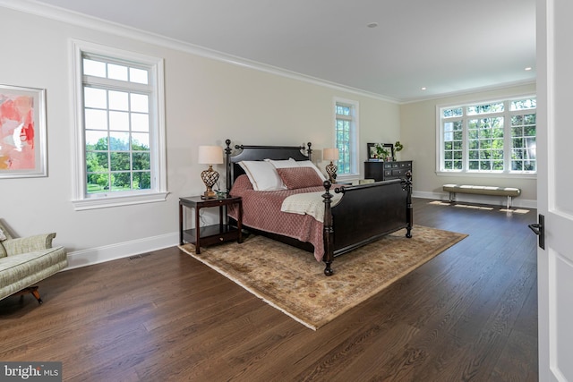 280 Carter Rd, Princeton, NJ 08540 - bedroom featuring dark wood-style floors, crown molding, and baseboards