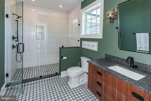280 Carter Rd, Princeton, NJ 08540 - full bathroom featuring toilet, a shower stall, vanity, and recessed lighting