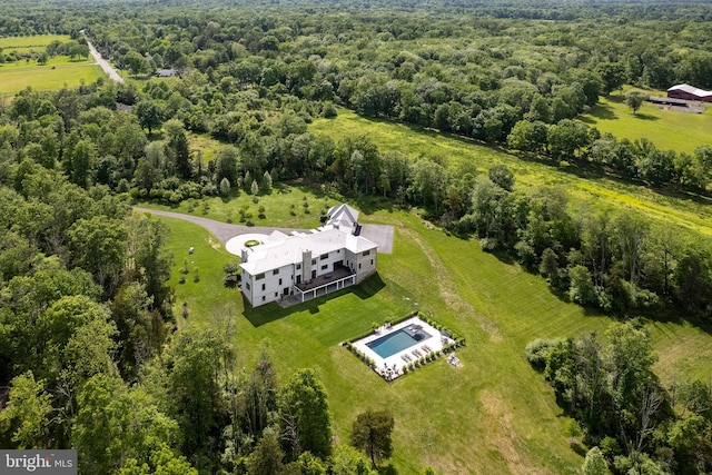 280 Carter Rd, Princeton, NJ 08540 - view of rural area with a pool area and a heavily wooded area