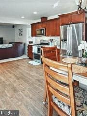 60 Windsor Ln, Willingboro, NJ 08046 - dining space featuring brick patterned flooring, recessed lighting, and a chandelier