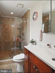60 Windsor Ln, Willingboro, NJ 08046 - full bathroom with vanity, toilet, and a stall shower