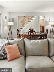 60 Windsor Ln, Willingboro, NJ 08046 - living area featuring stairs