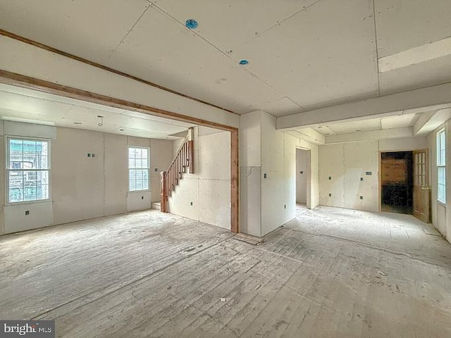127 E Simpson St, Mechanicsburg, PA 17055 - unfurnished living room featuring stairway