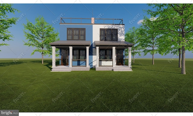 view of front of property with a front yard