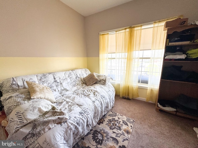 7226 Waldman Ave, Sparrows Point, MD 21219 - carpeted bedroom featuring vaulted ceiling