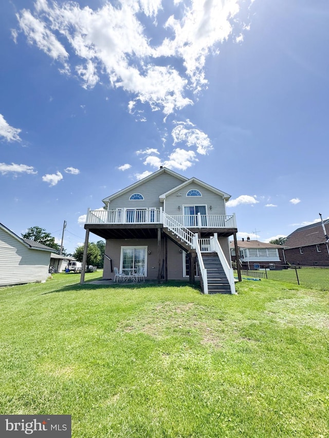 7226 Waldman Ave, Sparrows Point, MD 21219 - rear view of property featuring stairway and a deck