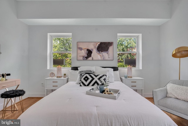 1636 40th St SE, Washington, DC 20020 - bedroom featuring multiple windows, wood finished floors, and baseboards