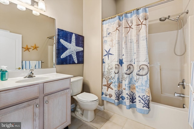 11625 Manklin Creek Rd, Ocean Pines, MD 21811 - full bathroom featuring tile patterned floors, vanity, and shower / tub combo