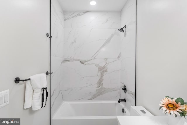 1724 Connecticut Ave NW Unit 8, Washington, DC 20009 - bathroom with shower / tub combination, toilet, and recessed lighting