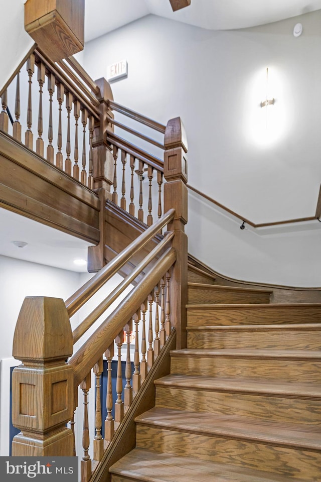 1724 Connecticut Ave NW Unit 8, Washington, DC 20009 - staircase with lofted ceiling